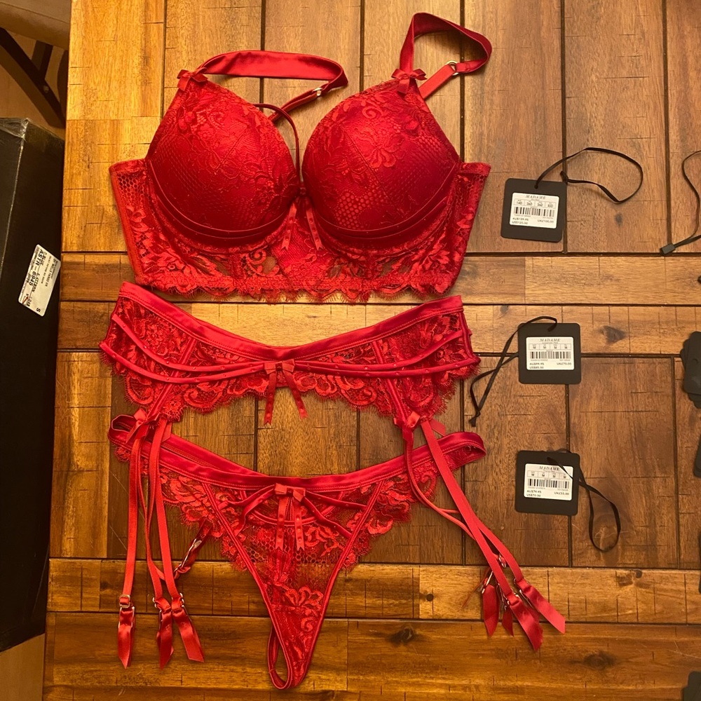 Honey Birdette Madam Red Lingerie Set